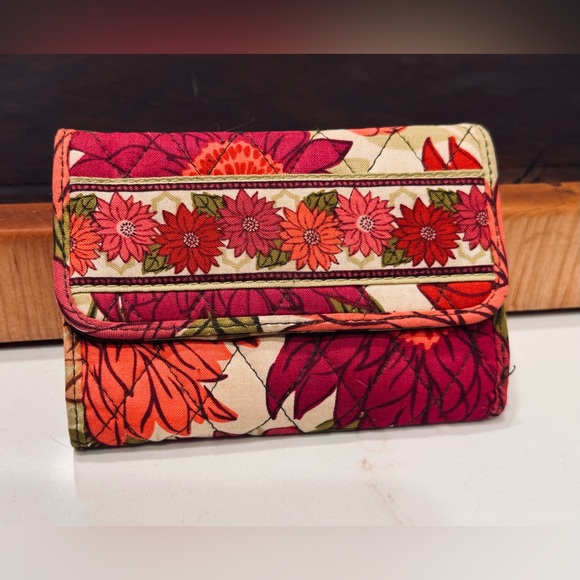 Vera Bradley Handbags - Vera Bradley Floral Pink & Orange Wallet NWOT